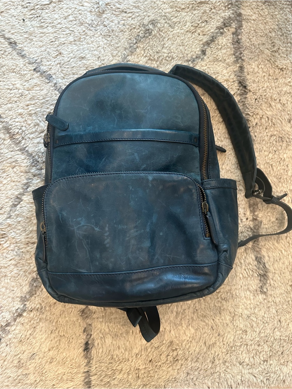 Frye Men's Blue Leather Backpack